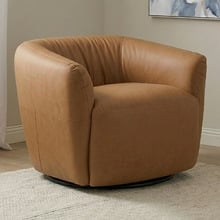 Caleb Faux Leather Swivel Armchair